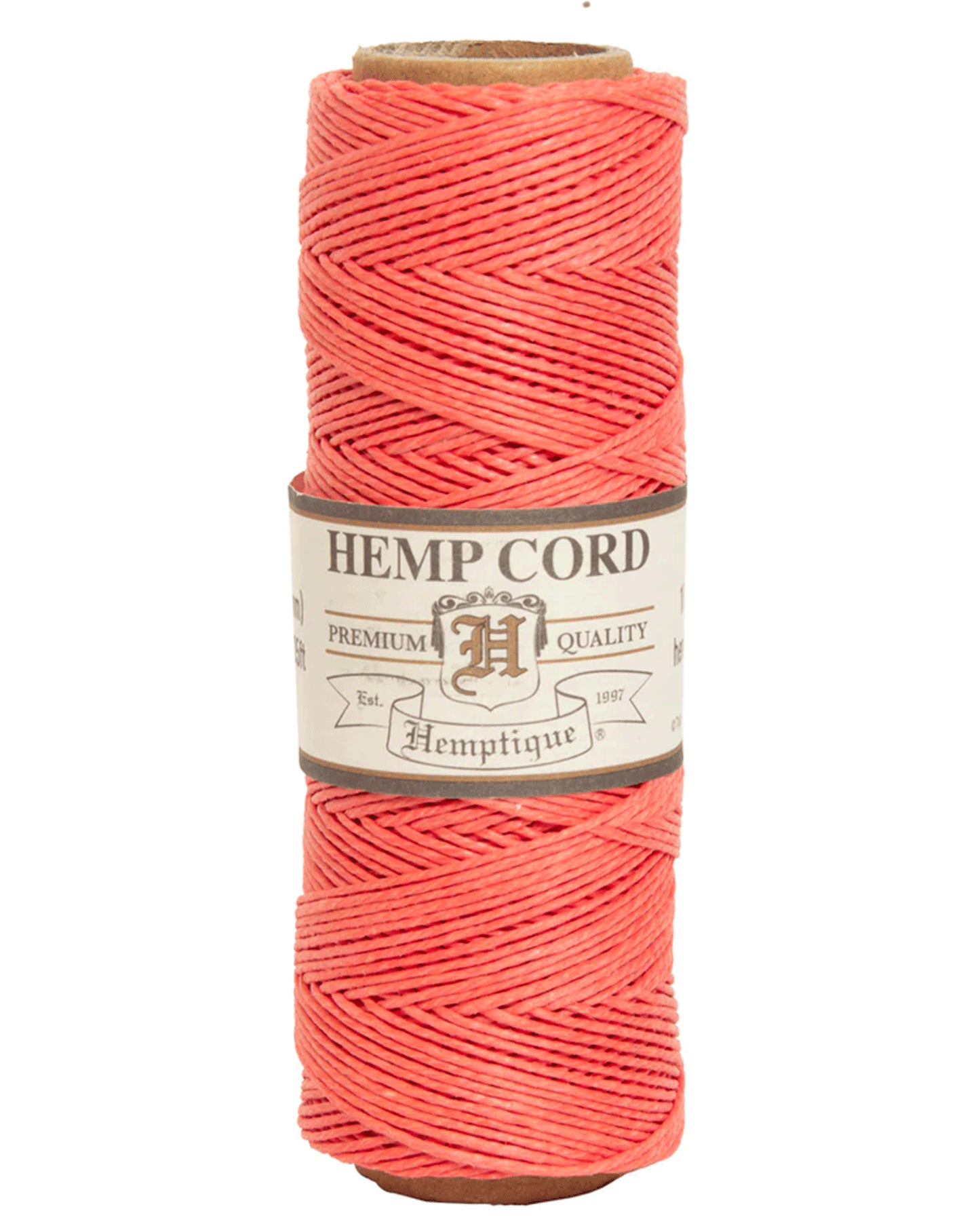 0.5 mm (1/64") Sunset Coral Hemp Twine/Cord Spool 62.5 m (205 ft)