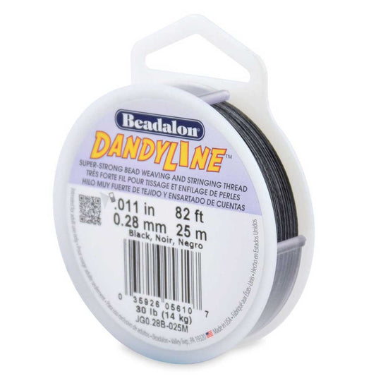 0.28 mm (.011") Black Dandy Line 25 m (82 ft) Made in the USA