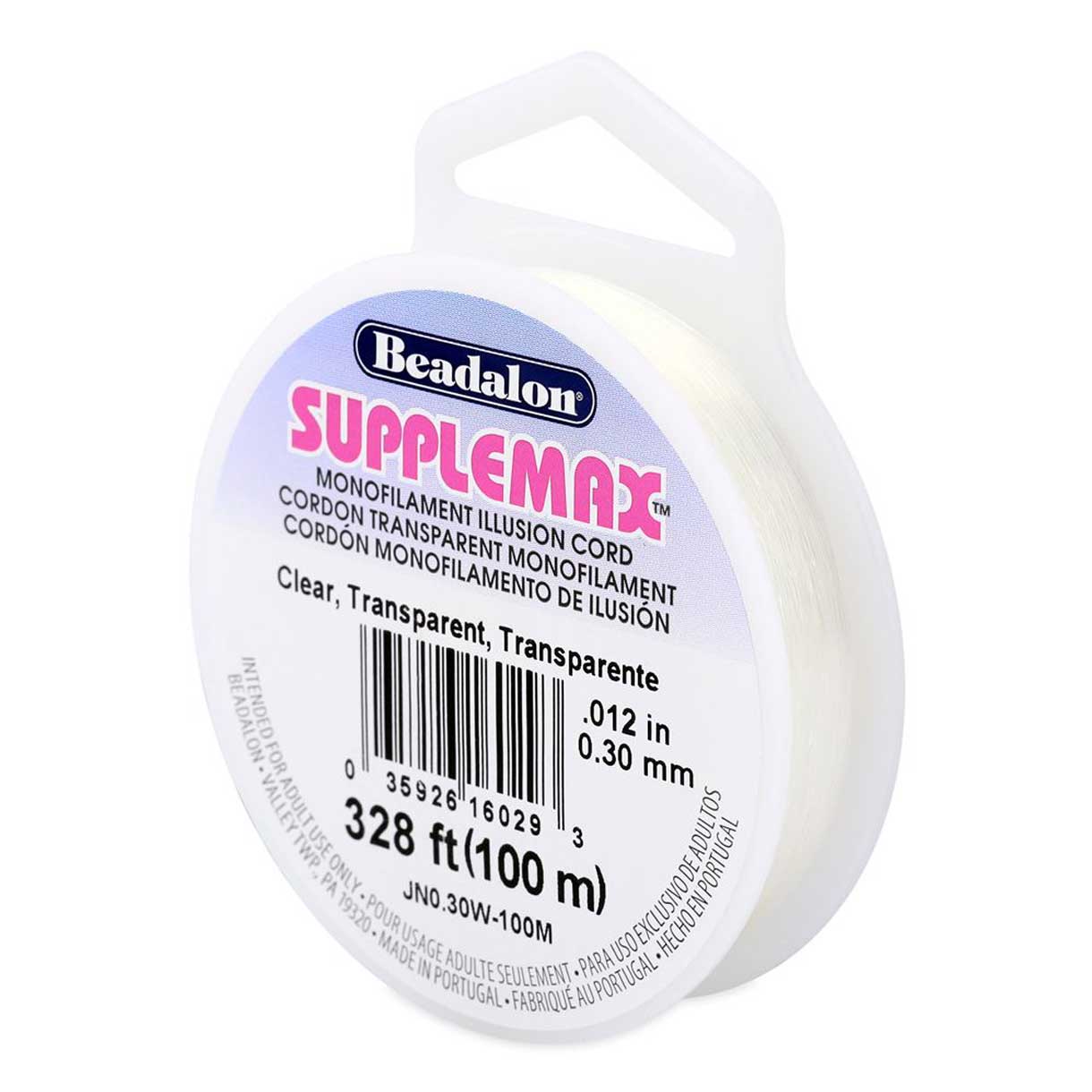 0.30 mm (.012") Clear Classic SuppleMax Illusion Cord/Thread 100 m (328 ft)