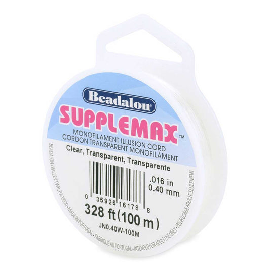 0.40 mm (.016") Clear Classic SuppleMax Illusion Cord/Thread 100 m (328 ft)
