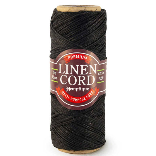 0.5 mm (1/64") Black Premium Linen Twine/Cord 62.5 m (205 ft)