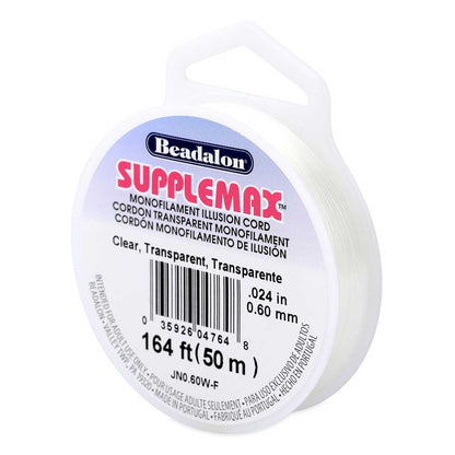 0.50 mm (.020") Clear Classic SuppleMax Illusion Cord/Thread 50 m (164 ft)