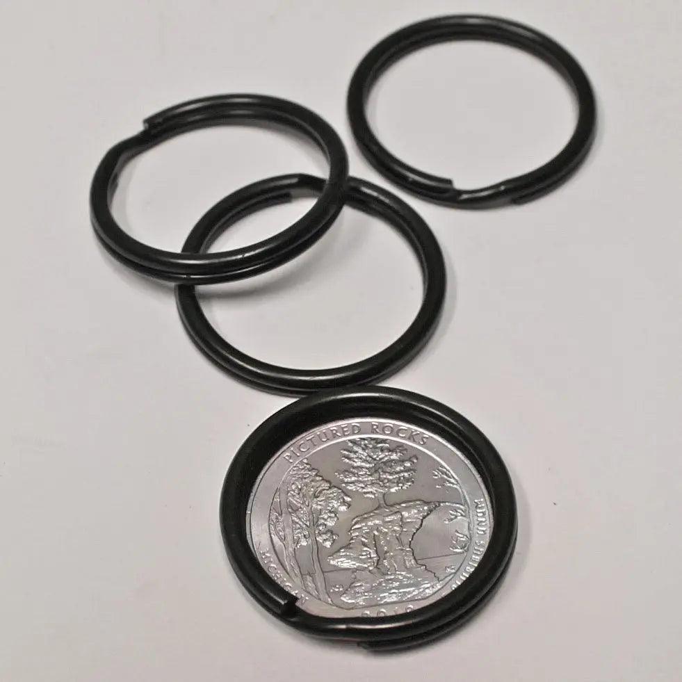1 1/16 Inch Black Colored Key Ring (2 Pack) DefaultTitle paracordwholesale