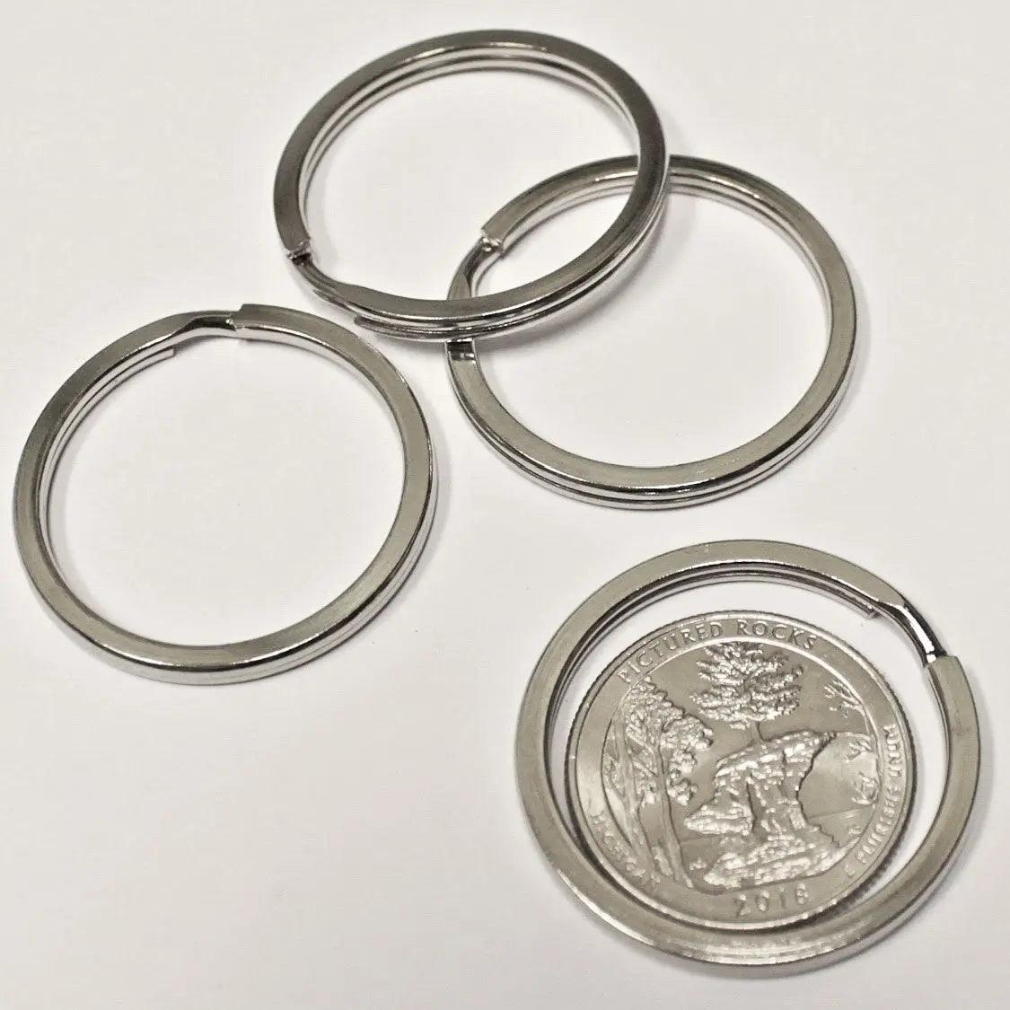 1 1/4 Inch Silver Key Ring (2 Pack)  paracordwholesale