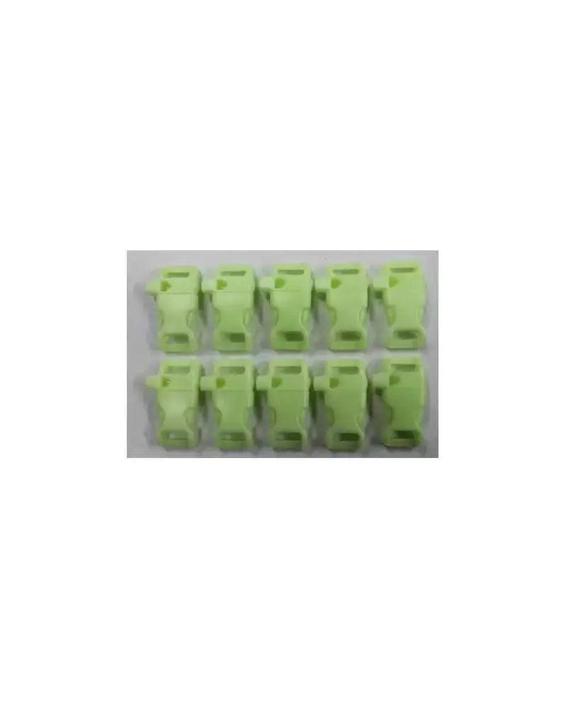 1/2 Inch Glow in the Dark Curved Whistle Side Release Buckles (10 pack)  paracordwholesale