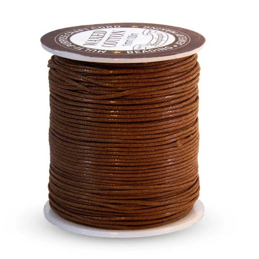 1 mm (3/64") Brown Waxed Cotton Cord/Thread Spool 100 m (328 ft)