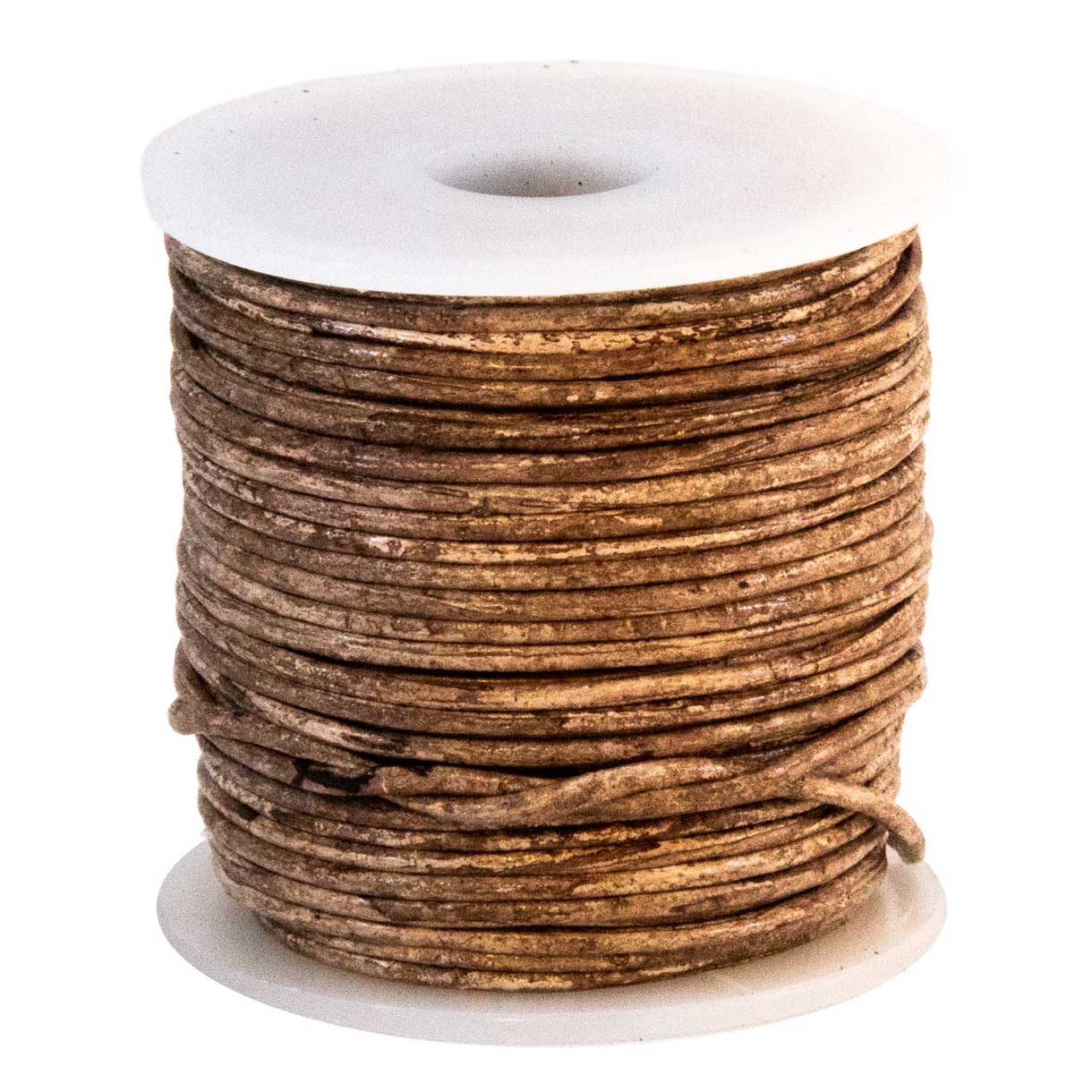 1 mm (3/64") Dark Brown Rustic Round Leather Cord Spool 22.9 m (75 ft)