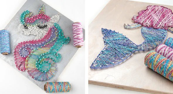 Hemp cord string art