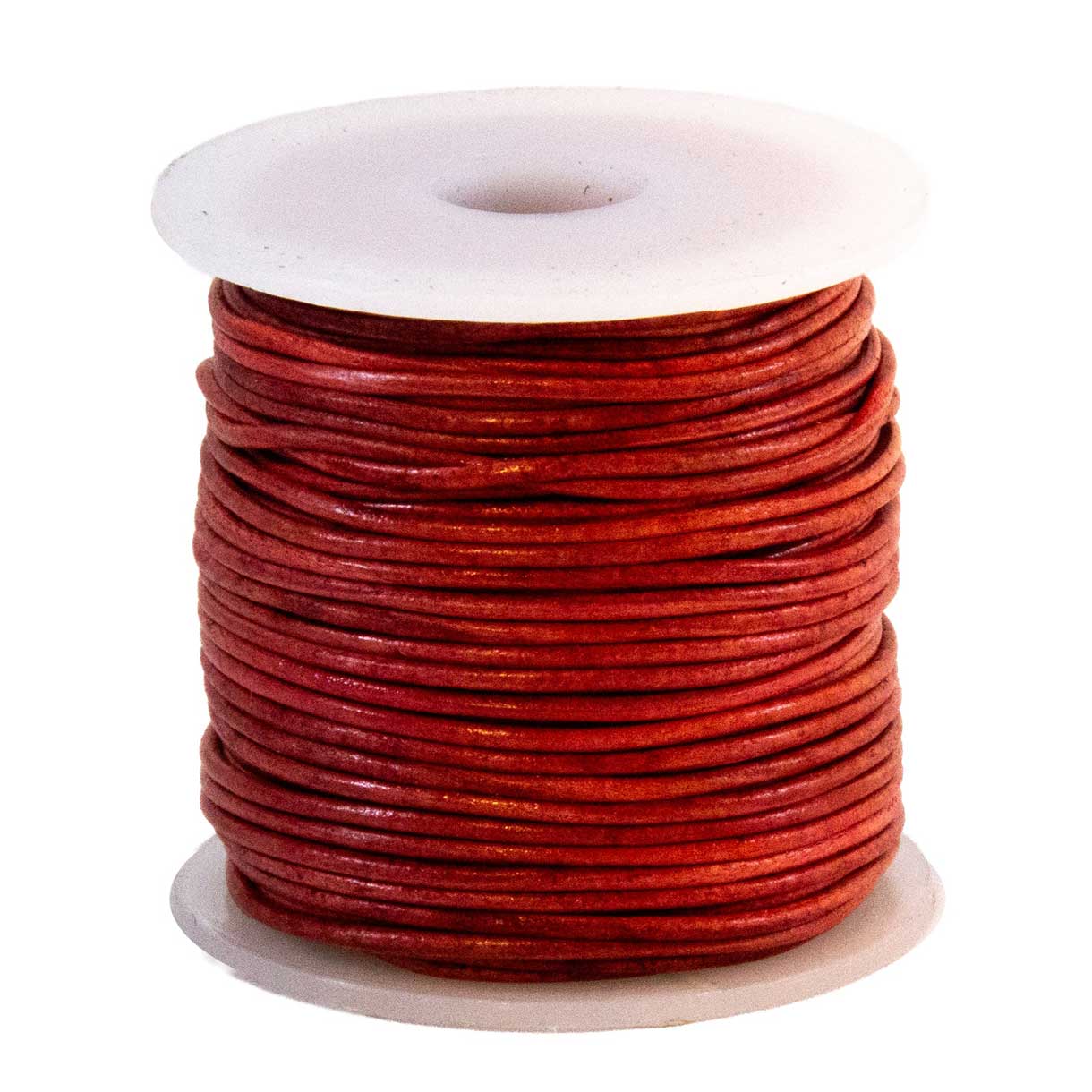 1 mm (3/64") Red Antique Round Leather Cord Spool 22.9 m (75 ft)