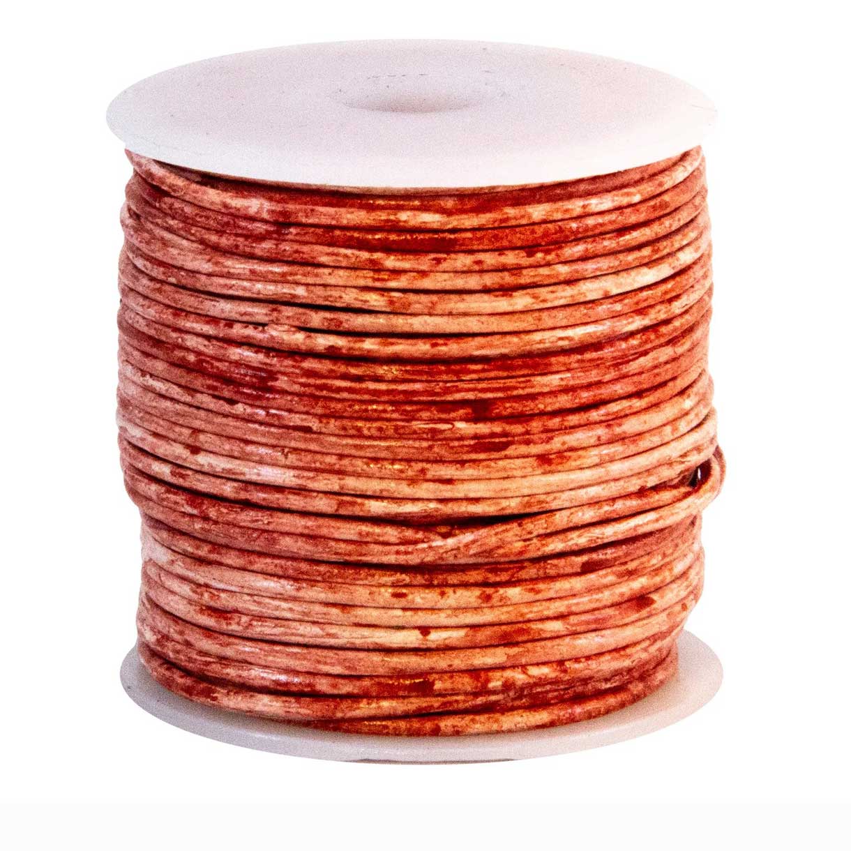 1 mm (3/64") Red Rustic Round Leather Cord Spool 22.9 m (75 ft)