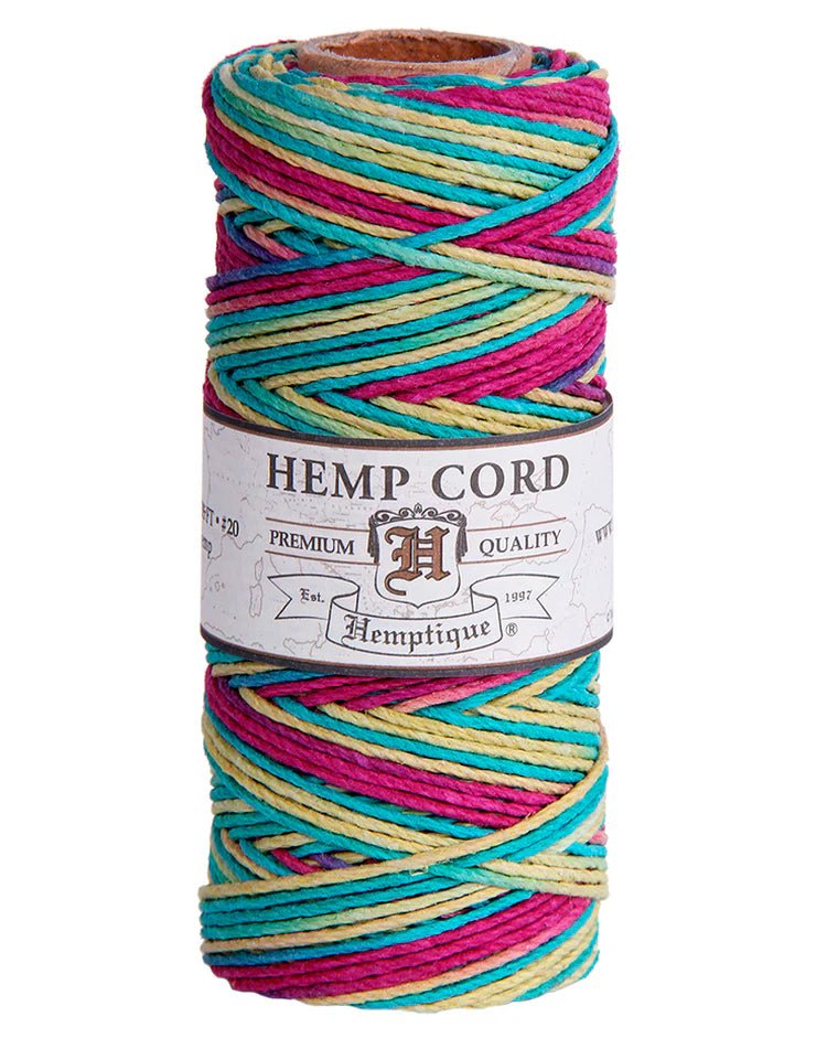 1 mm (3/64") Variegated Bingo Hemp Twine/Cord Spool - Paracord Galaxy