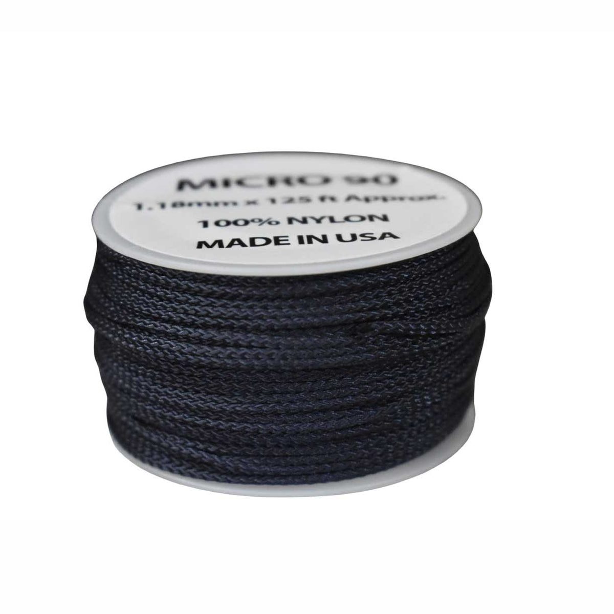1.18 mm (3/64”) Micro Cord FS Navy Made in the USA Nylon/Nylon (125 ft) El Wood Braiding Co