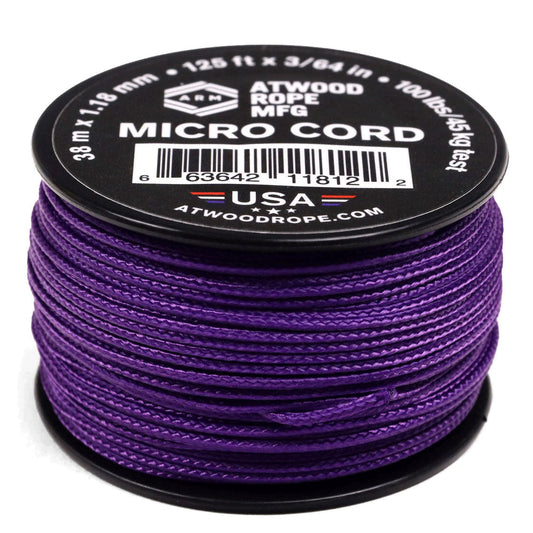 1.18 mm (3/64") Micro Cord Purple Made in the USA Polyester/Nylon (125 ft)