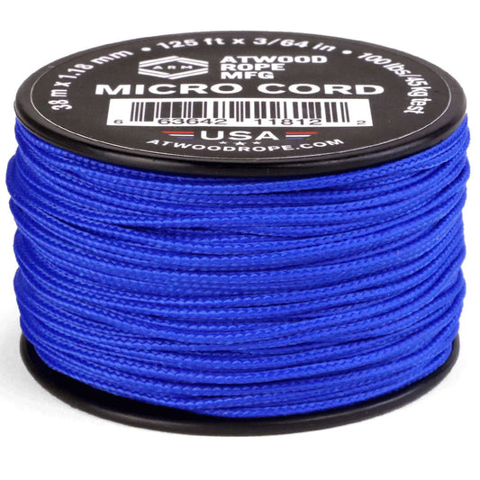 1.18 mm (3/64") Micro Cord Ultra Marine Blue Made in the USA Polyester/Nylon (125 ft)