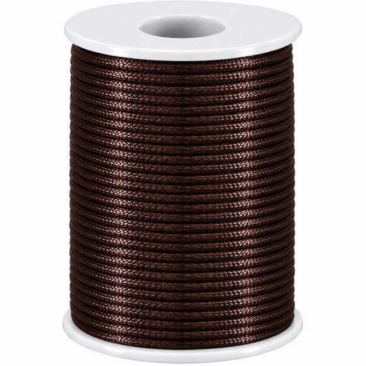 1.5 mm Brown Polyester Rattail Satin Cord/Thread 49.2 yd (45 m) 280-