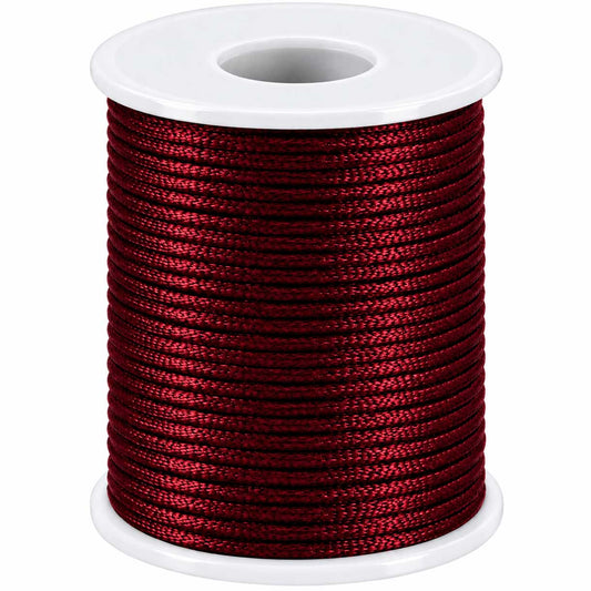 1.5 mm Dark Red Polyester Rattail Satin Cord/Thread 49.2 yd (45 m) 280-