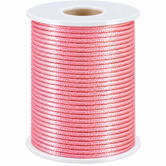 1.5 mm Pastel Pink Polyester Rattail Satin Cord/Thread 49.2 yd (45 m) 280-