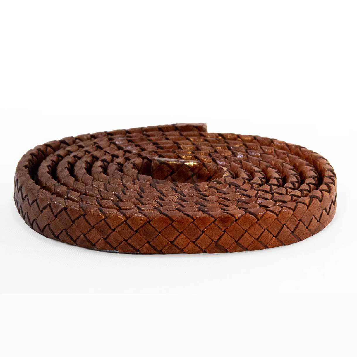 10.0 x 3.5 mm (3/8 x 1/8") Brown Antique Oval Braided Leather Cord 1 m (3.3 ft)