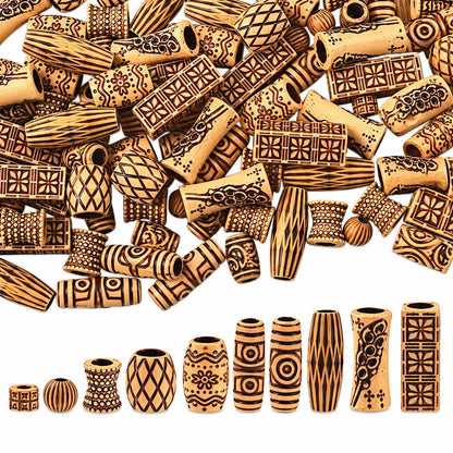 100 Pcs 10 Styles Imitation Wood Acrylic Bead/Charm (1 set) 280-