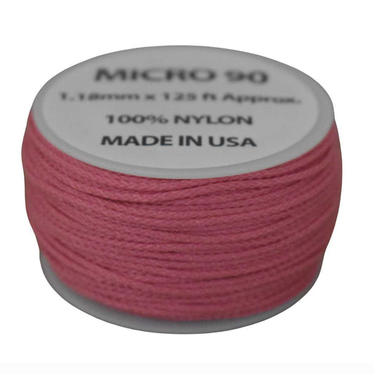 1.18 mm (3/64”) Micro Cord Rose Pink Made in the USA Nylon/Nylon (125 ft)