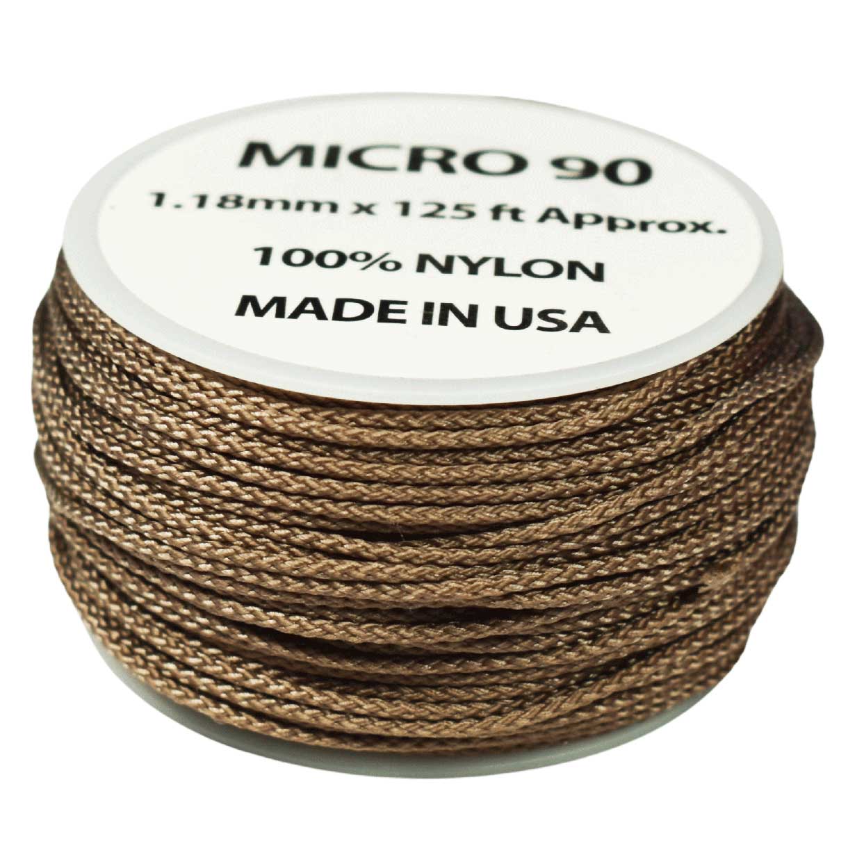 1.18 mm (3/64”) Micro Cord Tan Made in the USA Nylon/Nylon (125 ft)