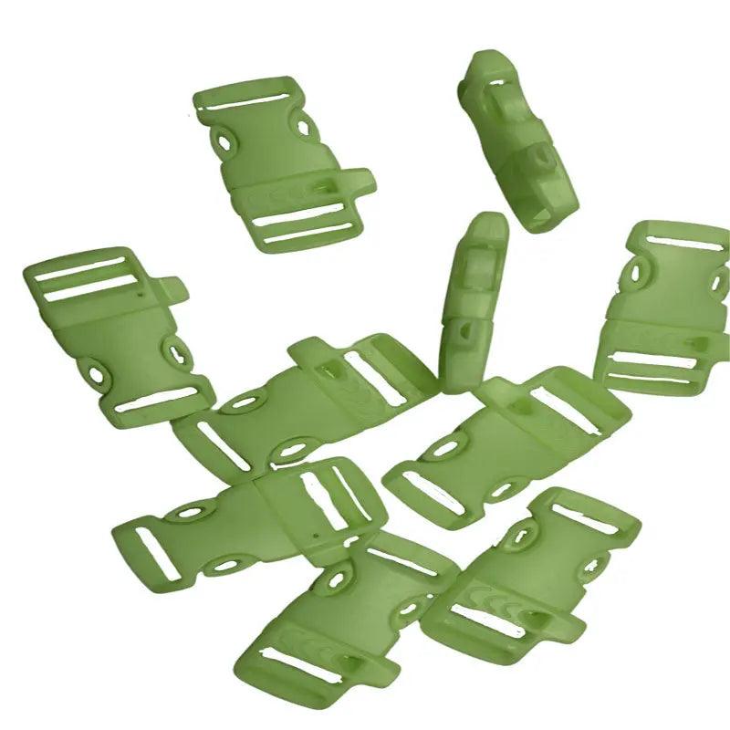 1/2 Inch Glow in the Dark Flat Whistle Side Release Buckles (10 pack) - Paracord Galaxy