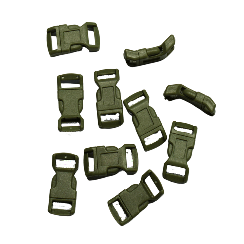 1/2 Inch Olive (OD) Curved Side Release Buckles (10 pack) - Paracord Galaxy