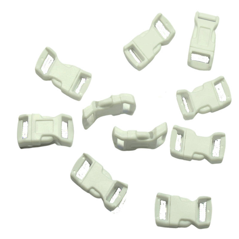 1/2 Inch White Curved Side Release Buckles (10 pack) - Paracord Galaxy