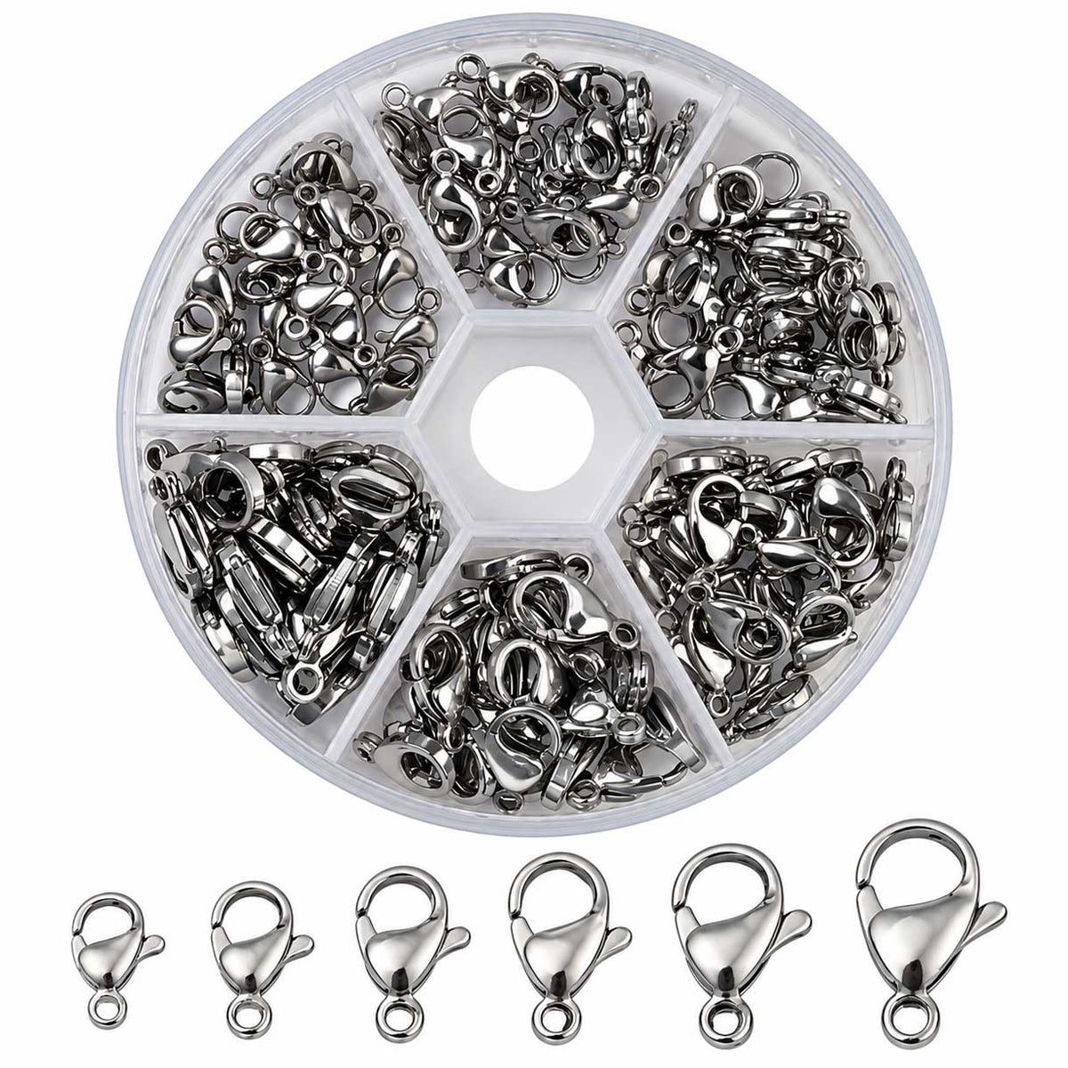 120 Pcs 304 Stainless Steel Variety Lobster Claw Set 280-