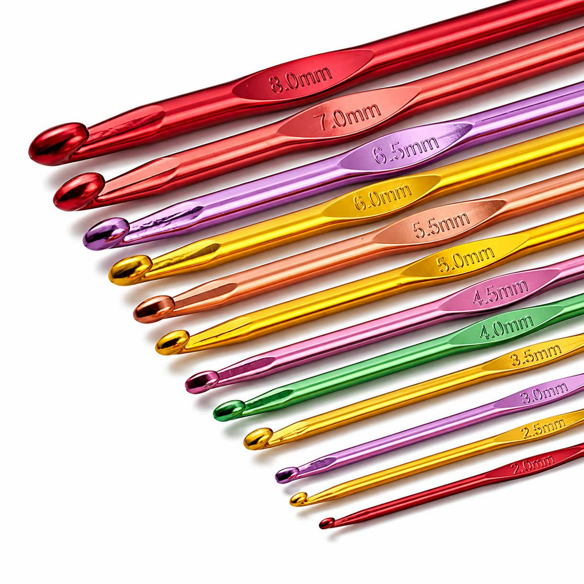 12 Pcs Aluminum Crochet Hook/Needles (1 Set) 280-