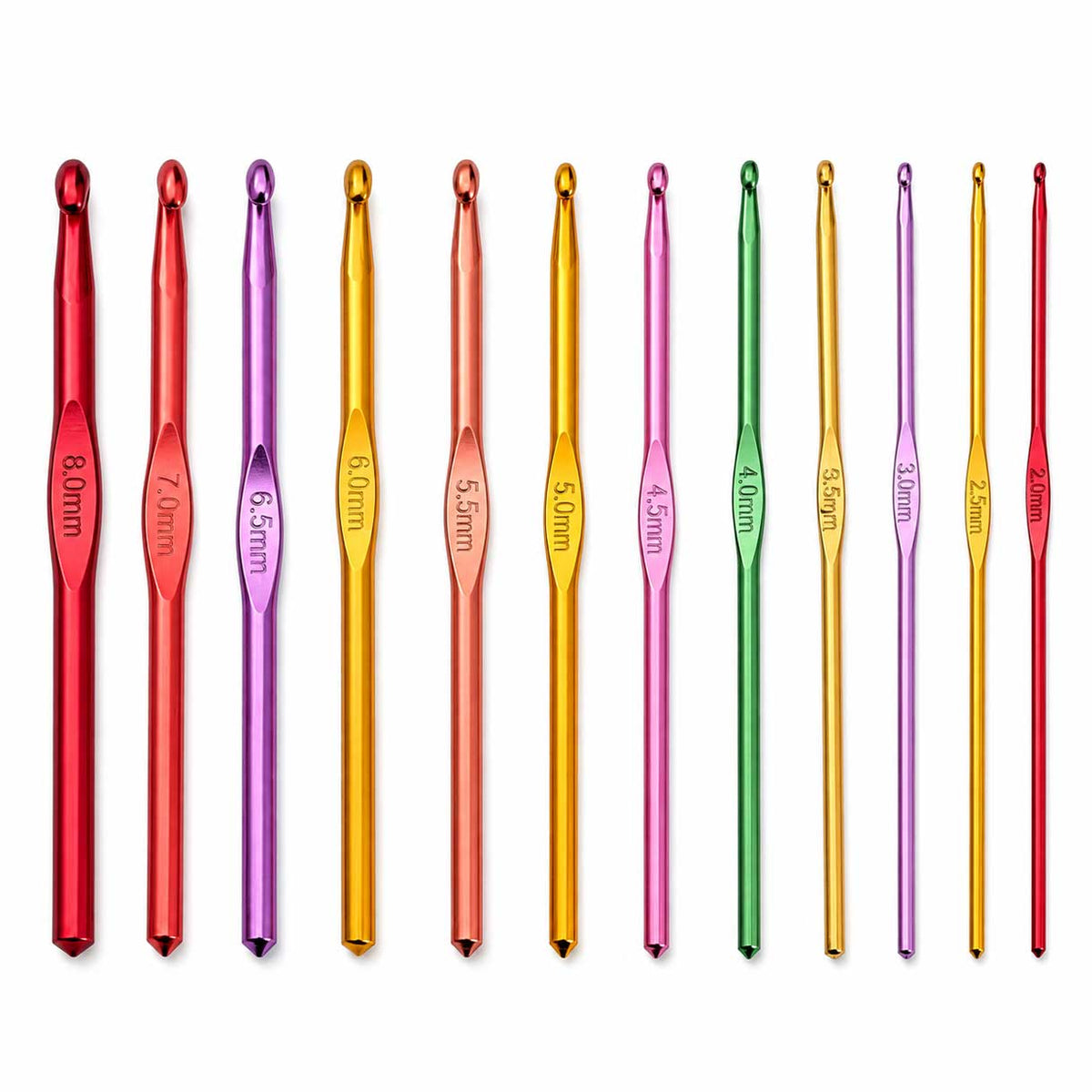 12 Pcs Aluminum Crochet Hook/Needles (1 Set) 280-