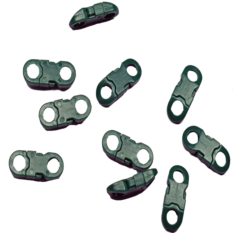 1/4 Inch Dark Green Flat Side Release Buckles (10 pack) - Paracord Galaxy