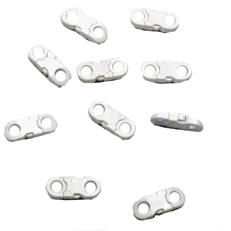 1/4 Inch White Flat Side Release Buckles (10 pack) - Paracord Galaxy