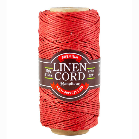 1.75 mm (1/16") Red Premium Linen Twine/Cord 62.5 m (205 ft)