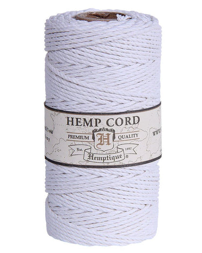 1.8 mm (5/64") White Hemp Twine/Cord Spool - Paracord Galaxy