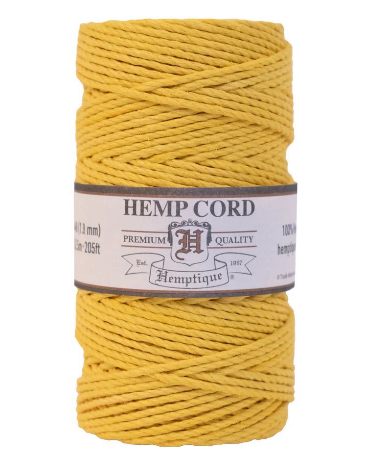 1.8 mm (5/64") Yellow Hemp Twine/Cord Spool - Paracord Galaxy