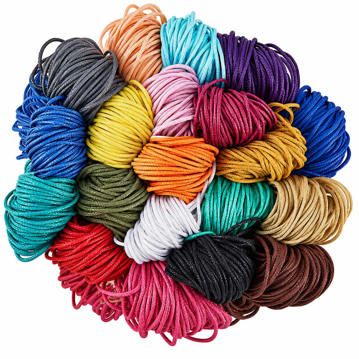 1 mm 20 Colors 1 Each Round Waxed Cotton Cord/Thread 16.4 yd (15 m)/Roll 280-