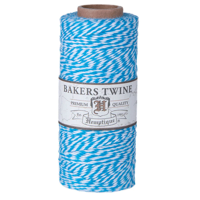 1 mm (3/64") Blue and White Cotton Bakers Twine/Cord Spool 162-161