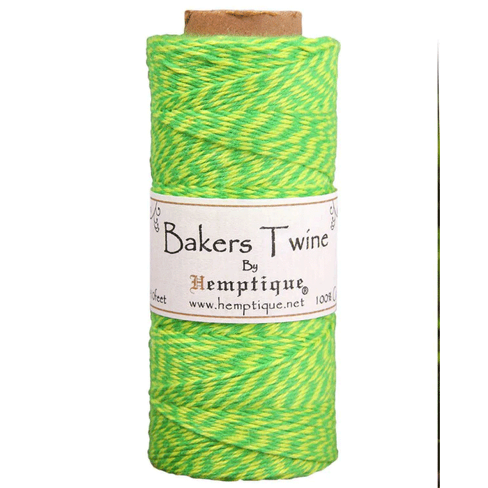 1 mm (3/64") Neon Yellow and Green Cotton Bakers Twine/Cord 162-093