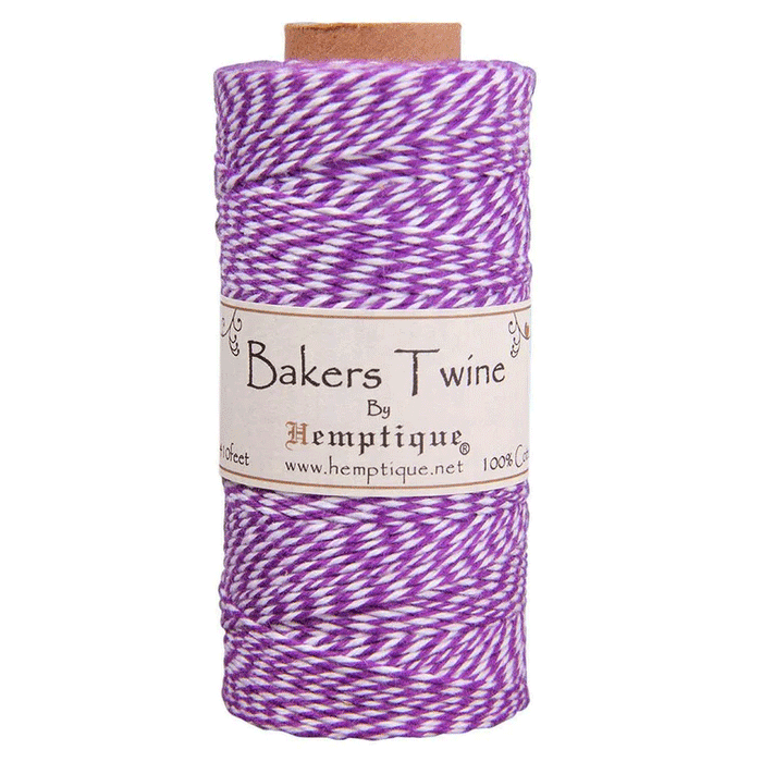 1 mm (3/64") Purple and White Cotton Bakers Twine/Cord Spool 162-164