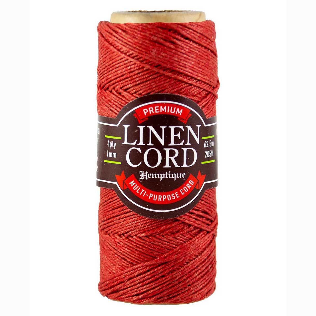 1 mm (3/64") Red Premium Linen Twine/Cord 62.5 m (205 ft)