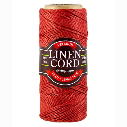 1 mm (3/64") Red Premium Linen Twine/Cord 62.5 m (205 ft)