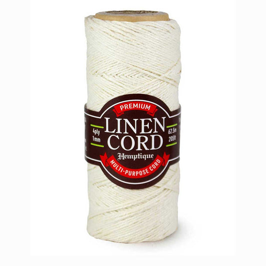 1 mm (3/64") White Premium Linen Twine/Cord 62.5 m (205 ft)