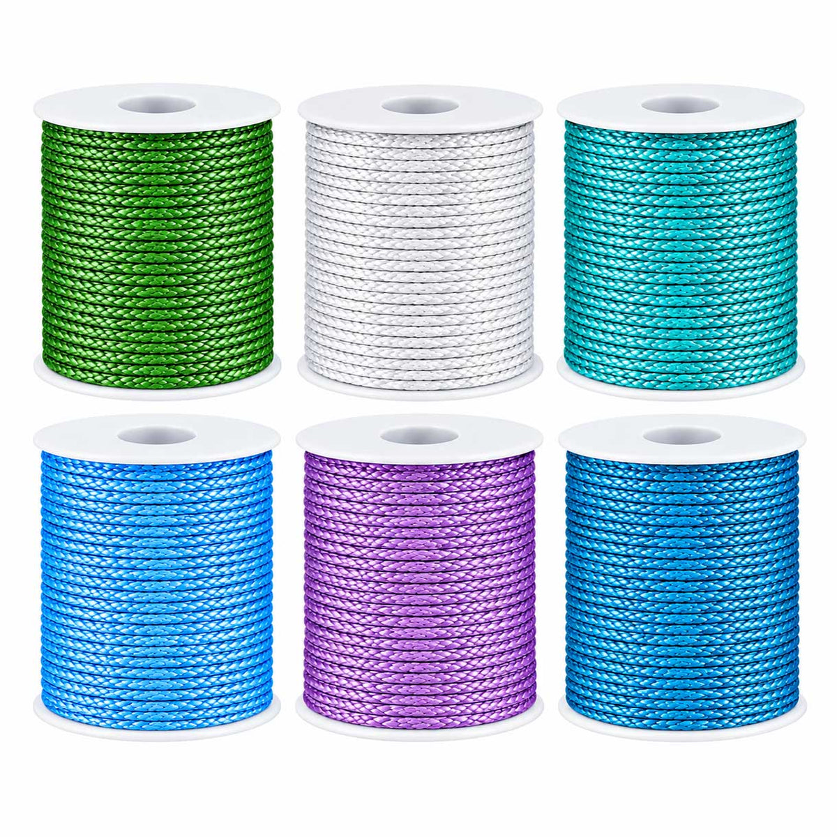 1 mm 6 Pcs 6 Colors Sea Mix Round Waxed Cotton Cord/Thread 80.5 yd (74 m)/Roll 280-