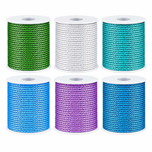 1 mm 6 Pcs 6 Colors Sea Mix Round Waxed Cotton Cord/Thread 80.5 yd (74 m)/Roll 280-