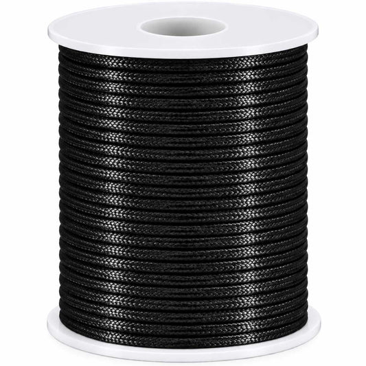 1 mm Black Nylon Rattail Satin Cord/Thread 32.8 yd (30 m) 280-