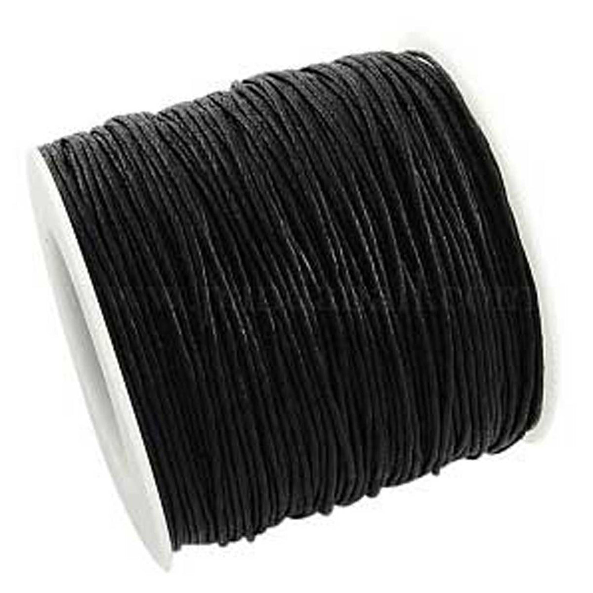 1 mm Black Round Waxed Cotton Cord/Thread 100 yd (91.4 m) 280-