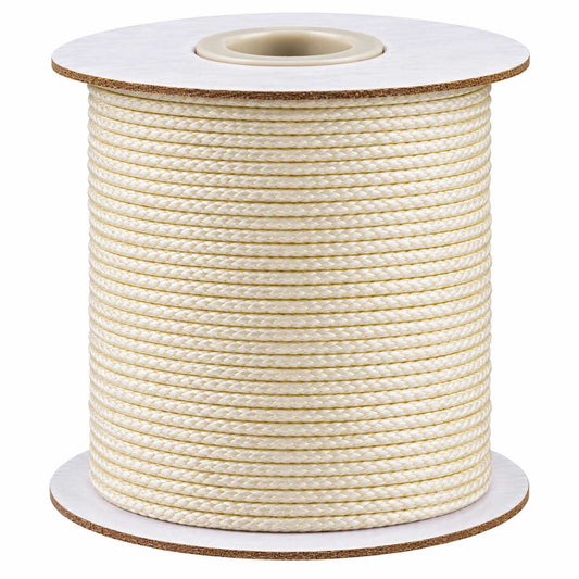 1 mm Creamy White Round Waxed Polyester Cord/Thread 85 yd (77.5 m) 280-