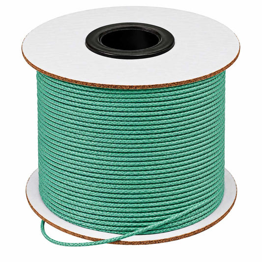 1 mm Cyan Round Waxed Polyester Cord/Thread 85 yd (77.5 m) 280-