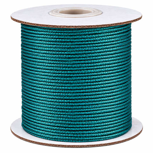 1 mm Dark Cyan Round Waxed Polyester Cord/Thread 85 yd (77.5 m) 280-